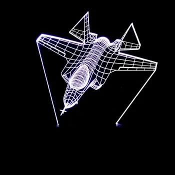 3D Luminaria De Mesa LED Lumina de Noapte de la Distanță Comutator Tactil Avioane 3d Lampă 7 culori schimbare Copii Corpuri de iluminat