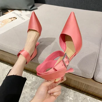 Femei Sandale de Vară 2023 Noi Subliniat Toe Petrecere Sandale cu Toc inalt Stras Catarama de Separare Pantofi de Lux de Brand de Pantofi Femei