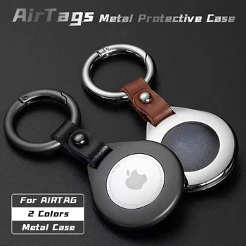 De Metal De Înaltă Calitate Caz Pentru Apple Airtags Protecție Acoperă Pentru Apple Localizare Tracker Anti-Zero Dispozitiv Cu Piele Breloc