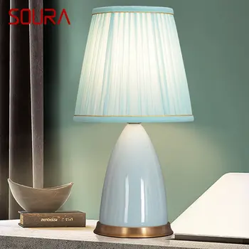 SOURA Ceramica de Masă Lampă cu LED-uri Moderne, Creative, Birou Estompat Lumini de Decor Pentru Casa Living, Dormitor, Noptiera