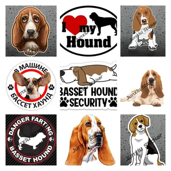 Îmi Iubesc Basset Hound de Vinil Decal Amuzant Basset Hound Dog Breed Bară de protecție Autocolant Impermeabil pentru Autoturisme Laptop-uri Windows Camioane