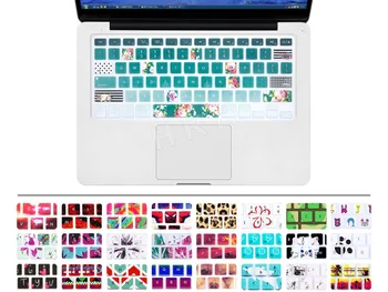 Verde Pastorală Flori Silicon-NE Capac Tastatură Tastatura Piele Protector Pentru Apple Mac Macbook Pro 13 15 17 Air 13 Retina 13