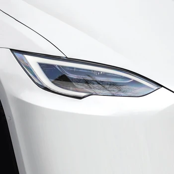 Masina Faruri Folie de Protectie Afumat Negru Transparent TPU Autocolant Pentru Tesla Model 3/X/Y/S Faruri de Protecție cu Lumină de Control