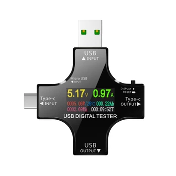 2 in 1 Tip C USB Tester USB Voltmetru Ampermetru de Curent Tester de Tensiune BT Control APP Mini Multimetru Digital cu OTG Conector