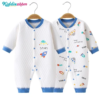 2 buc baietel Romper Pijamale Fată Nou-născut Salopeta Mâneci Lungi body-uri din Bumbac cămașă de noapte de Iarnă pentru Sugari Cald Haine de Copil