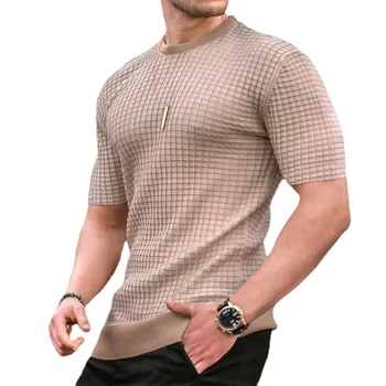 Bărbații Noua Moda Tricou De Cauzalitate Haine De Primavara-Vara Cu Maneci Scurte Echipajul Gât Tricouri Tricouri