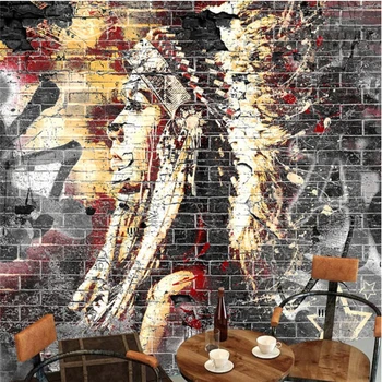 beibehang Personalizate Wallpaper 3d Foto-pictură Murală de Epocă Zid de Cărămidă Graffiti Bar Fundal gazete de perete decor acasă papel de parede 3d