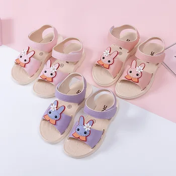 Vara Copii Sandale Drăguț Iepure de Desene animate Printesa Pantofi Fete Copii Confortabil Fund Moale Anti-Alunecare, Sandale de Plaja босоножки