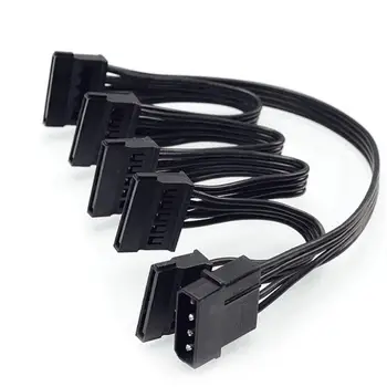 Molex 4pin IDE de la 1 la 5 SATA 15Pin Hard Disk de Alimentare Splitter Cablu Cablu pentru PC DIY Sever 4 pini la 15 pini Putere 60C