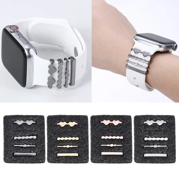 Metal Watchbands Inel Decorativ Din Silicon Curea De Accesorii Pentru Apple Watch Bratara Curea Inel Creative Brosa Wristbelt