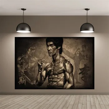Retro Bruce Lee Imprimare Poster Bruce Lee Musculare Inspirație Panza Pictura Portret Poza Perete Living Decor Acasă (Fara Rama