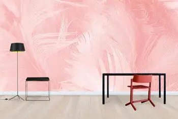 Personalizate pene tapet mural acasă decorare Roz cu pene pentru copii camera dormitor de fundal de perete wallpaper 3d poze