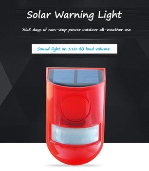 N911 Solare Lumina De Alarmă Corpul Uman Inducție Infraroșu, Lumina De Sunet De Alarmă Anti-Furt Animal Repeller Nu Reîncărcabilă Montat Pe Perete