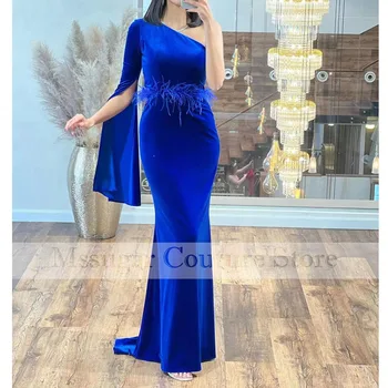New Sosire Catifea Sirena rochii de Seara pentru femei 2023 elegant Pene rochie de Seara Dubai rochie de petrecere
