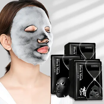 5pcs Amino Acid Bubble Masca Deep Pore Clean Bambus Cărbune Negru Masca de Albire Faciale Tratament de Îngrijire a Pielii Masca