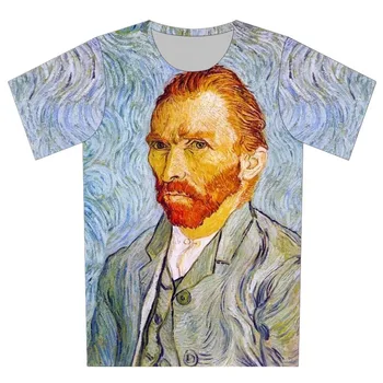 Joyonly 2018 Vara Copii tricouri Cool Celebrul Cap Van Gogh Imprimate Funny T-shirt Băieți Fete de Moda Teuri Topuri 4-20 Ani