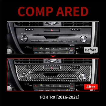 Consola centrală CD Panou Acoperire Cadru Trim Autocolant Fibra de Carbon pentru Lexus RX 2016 2017 2018 2019 Accesorii