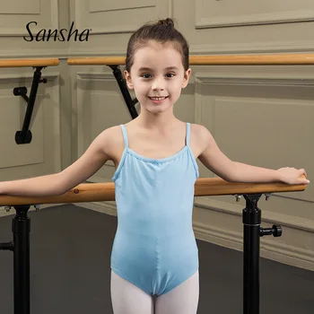 Sansha Copii Fete de Balet, Dans Tricou Bumbac Negru Roz în Timp ce Albastru Disponibil Y1561C
