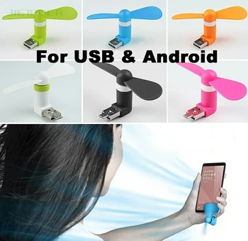 Buzunar Fanii USB Gadget OTG Mini USB Micro Vânt Mare a Ventilatorului de Răcire OTG Pentru Telefoane Mobile Android Desktop Laptop en-Gros 50pcs