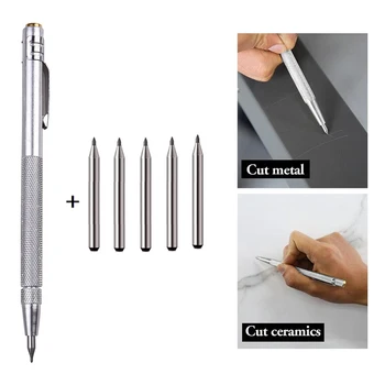 Scriber Pen Carbură De Tungsten Gravură Stilou De Marcare Sculptură Trasare Tool Marker Pentru Sticla Ceramica Lemn Metal Instrument De Mână