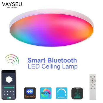Smart LED Lampă de Plafon 30CM 24W RGBCW RGBIC Estompat CCT Schimbătoare Bluetooth CONDUSE de Plafon Lumina
