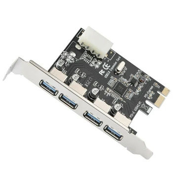 50set PCI-E USB 3.0 4-Port PCI Express Card de Expansiune Adaptor HUB PCI e PCIe 1x USB3.0 4 porturi 5Gbps Pentru Desktop de calculator