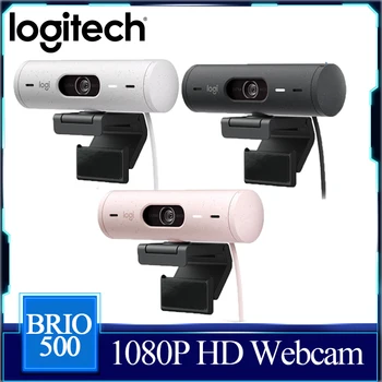 Logitech Brio 500 Full HD Webcam cu Corecție Lumină Automată Auto-Încadrarea Arată Modul Dual de Reducere a Zgomotului Microfoane Pentru conferințe