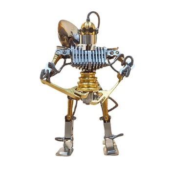 Robot de Metal Model Desktop Decor pentru Casa Dormitor Comun de Mobilitate Roboți Figurina Copil Jucărie pentru Adulți Colecție Cadou R7UB