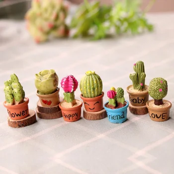 7PCS/Set Mini de Simulare Cactus Suculente de Pere Fileu Ghivece de Flori de Plante Micro Grădină Acasă Desktop Peisaj Decorare Jucării