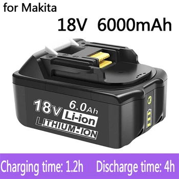 100% Originale Makita 18V 6.0 Ah Reincarcabila Instrumente de Putere Acumulator Makita 18V cu LED baterie Li-ion de Înlocuire LXT BL1860B BL1860 BL1850