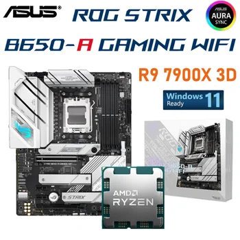 ASUS ROG STRIX B650-UN GAMING WIFI Placa de baza Socket AM5 AMD B650 DDR5 + AMD Ryzen 9 7900X 3D CPU Costum PCIe 4.0 ATX Placa-mama