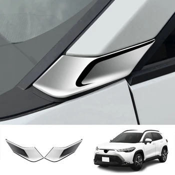 4X Exterior Chrome Silver, Un Pilon Fața Geamului Lateral Capacul Panoului Ornamental Garnitura Pentru Toyota Corolla Cruce 2021 2022