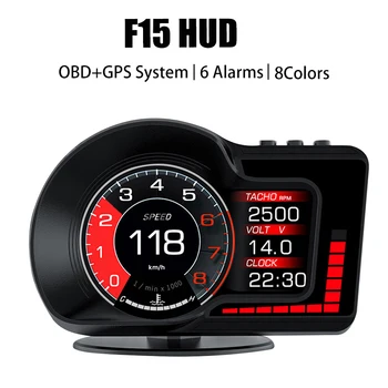 F15 Masina HUD Head Up Display Diagnosticare OBD Instrumente GPS Vitezometru Ceas RPM Ecartament Accelerat de Frână de Aprindere Test Kilometrajul