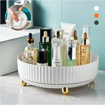 Rotative raft de depozitare rotativ 360° tava de stocare produse cosmetice și parfum organizator de condimente și condimente raft de depozitare