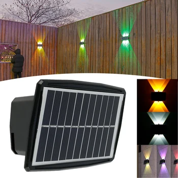 1/2 buc Solare Lumina LED-uri în aer liber, Grădină Lumină Impermeabil 4LED Solar de Perete de Lumină 2 Moduri Solar Gard Lumină Curte, Veranda, Gradina Decor