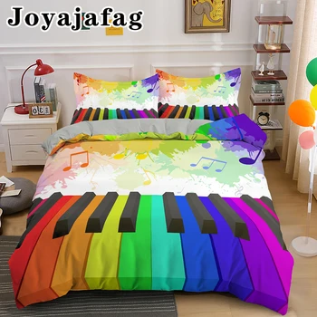 Psihedelice Colorate Tastatură de Pian Carpetă Acopere Cu fata de Perna 2/3pcs Set de lenjerie de Pat de Lux Pentru Adult Copii Cadouri Decor Dormitor