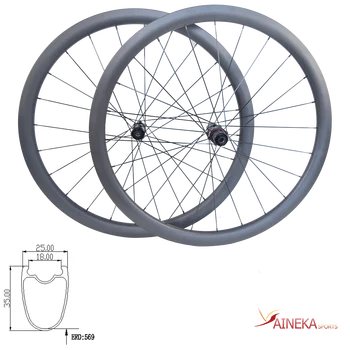 700c 25mm lățime de 35 mm adâncimea de frână disc pietriș fibra de carbon road bike set de roți pot alege Decisiv Tubuless șirag de mărgele Tubulare