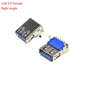 5PCS USB 3.0 de TIP O femeie conector PCB Montare Priza de 90 de grade usb unghi drept