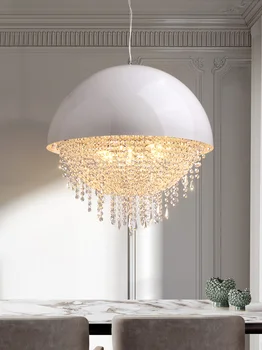Candelabre Lumini de lux cristal Pandantiv cu LED-uri postmodern artă creativă rotund living sufragerie dormitor lampă de Agățat