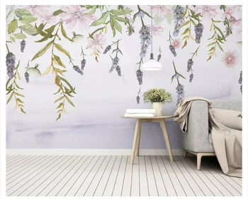 beibehang Clasic de moda matasoasa hârtie de perete proaspete cu frunze verzi de plante cu flori acuarelă tv de fundal papel de parede tapet 3d