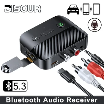 DISOUR NOU Bluetooth 5.3 Receptor Audio de 3,5 MM AUX RCA HiFi Stereo Adaptor pentru Masina Difuzor TV Amplificator Receptor Adaptor