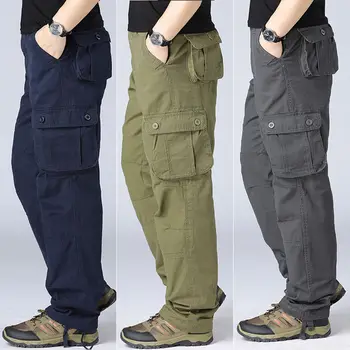 Barbati Pantaloni Casual Multi Buzunare Militare Tactice Pantaloni Plus Dimensiune 44 de Bumbac Bărbați Uza Armatei Liber Drept Pantaloni Lungi