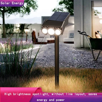 Noul Panou Solar de Energie Curte în aer liber, Grădină LED Reîncărcabilă Montat pe Perete Multifunctional Lampa de Proiecție Camping Gazon, Plug