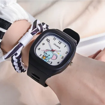Moda Ceas Sport pentru Femei, Fete Baieti Impermeabil Pătrat Femeie Ceasuri de Lux Elefant Drăguț Silicon Cuarț Ceas de mână Ceas