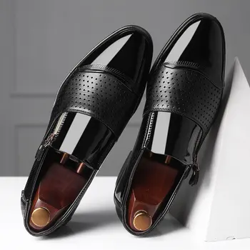 Bărbați Mocasini Rochie de Mireasa Pantofi Barbati Pantofi Rochie italiană Negru Formale Pantofi Piele Oxford Pantofi pentru Barbati din Piele Pantofi