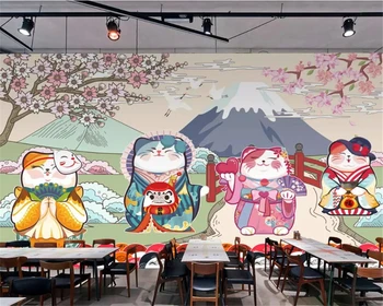 Personalitate 3d tapet de mână-pictat flori de Cires munte de Zăpadă restaurant sushi Japonez de fundal de hârtie de perete 3d