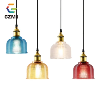GZMJ Benzi Colorate Bomboane de Sticlă Retro cafe-Bar Loift Epocă Lampă de Agățat Lampă cu LED-uri Stea de Lumină Moderne Dormitor Camera de zi 