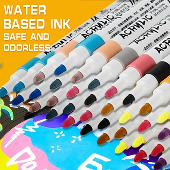 12/48 Culori 2mm Acrilice Stilouri-Marker rezistent la apa DIY Vopsea Set Markere Pentru Copii de Colorat Cana Ceramica Material Festival de Cadouri