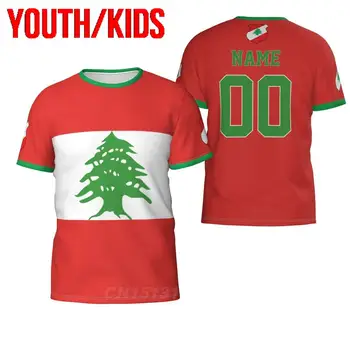 Tineret Copii Personalizate Nume Număr Liban Țară Steag 3D T-shirt Haine tricou Baiat Fata Teuri Topuri Cadou de Ziua de nastere NE-a Dimensiune