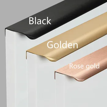 accesorii de bucatarie Mobilier Negru Sertar Ascuns Manere Moderne a Crescut de Aur Cabinet Ocupe de Butoane Bucătărie Garderoba Trage Hardware
